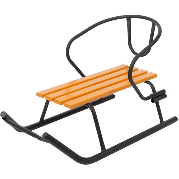 Санки Vitan Малыш со спинкой и цветной планкой черные (2030099) - Pampik