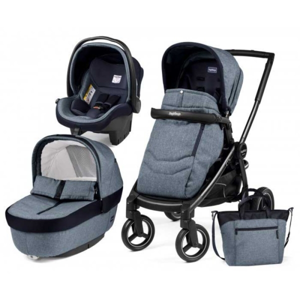 Коляска 3 в 1 Peg-Perego Team Horizon, темно-синій (PACK03-00000000004) - Pampik