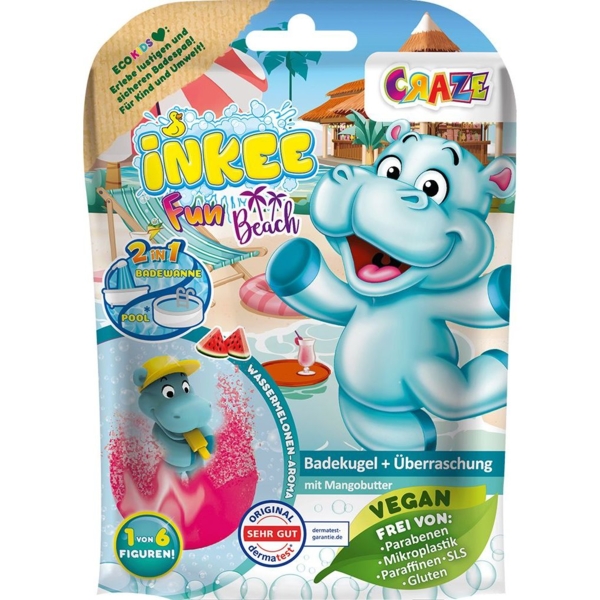 Ароматна бомбочка для ванни з іграшкою Inkee Бегемотики в асортименті (43417) - Pampik