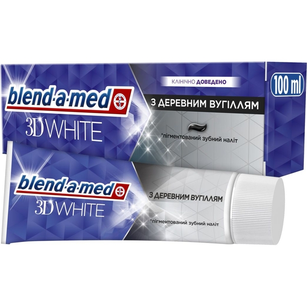Зубная паста Blend-a-med 3D White Древесный уголь 100 мл - Pampik