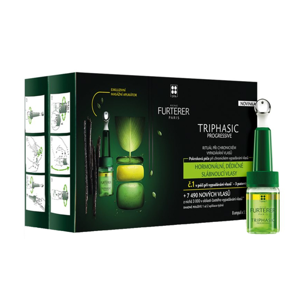 Комплекс против выпадения волос Rene Furterer Triphasic Рrogressive, 44 мл (8 шт по 5,5 мл), (270342) - Pampik