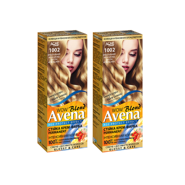Стойкая крем-краска для волос Avena Blond Color хрустальный WOW-блонд 1002, 133 мл - Pampik - 9