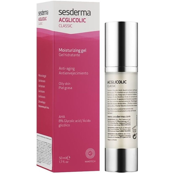 Зволожуючий гель для обличчя Sesderma Acglicolic Classic Moisturizing Gel, 50 мл - Pampik