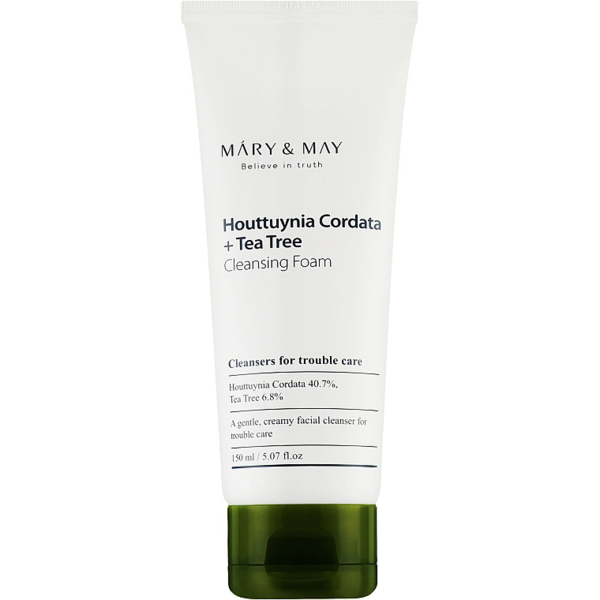 Очищувальна пінка для проблемної шкіри Mary & May Houttuynia Cordata+Tea Tree Cleansing Foam, 150 мл - Pampik