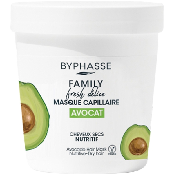 Маска для сухого волосся Byphasse Family Fresh Delice, з авокадо, 250 мл - Pampik