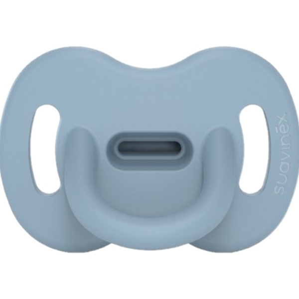 Пустушка силіконова Suavinex Colour Essence, фізіологічна, 0-6 міс., синя (308097) - Pampik
