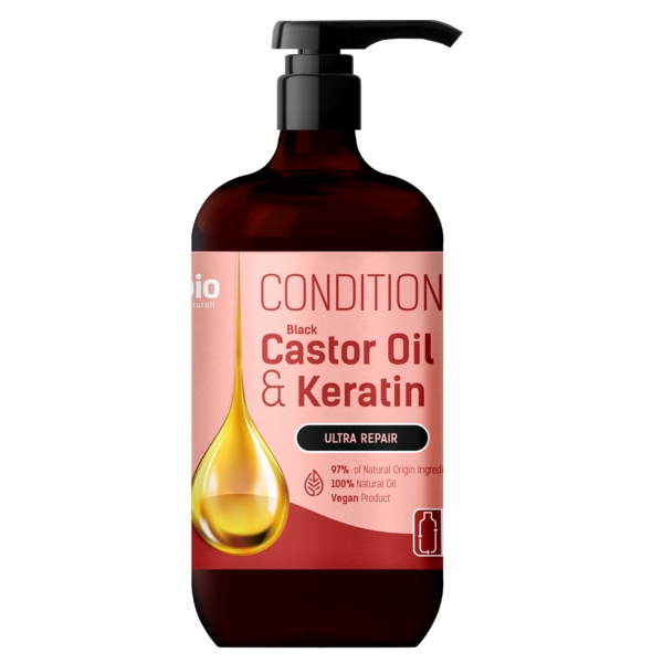 Кондиционер для волос Bio Naturell Bion Black Castor Oil & Keratin Conditioner 946 мл - Pampik