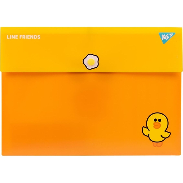 Папка-конверт Yes Line Friends, A4, с кнопкой (492081) - Pampik