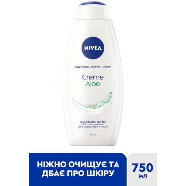 Гель-догляд для душу Nivea Крем та алое, 750 мл - Pampik - 3