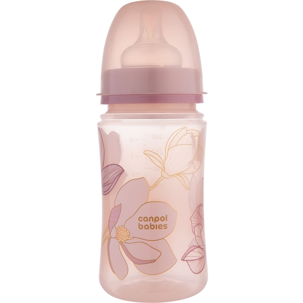 Пляшка антиколікова з широким отвором Canpol babies Easystart Gold, 240 мл, рожевий (35/240_pin) - Pampik