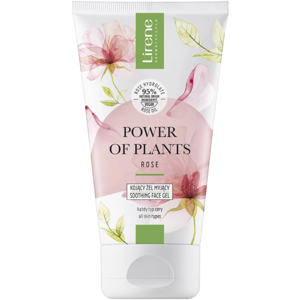 Заспокійливий гель для вмивання Lirene Power Of Plants Rose Soothing Face Gel 150 мл - Pampik