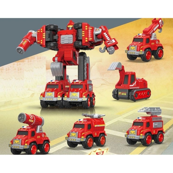 Игрушка трансформер Beiens Пожарный (MY367) - Pampik - 4