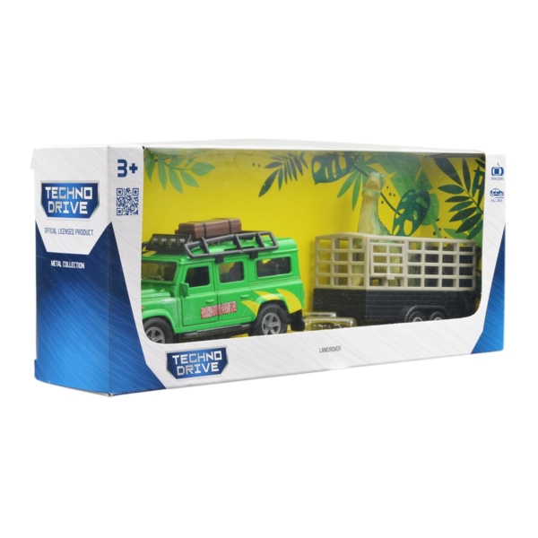 Игровой набор TechnoDrive Land Rover с прицепом и динозавром (520178.270) - Pampik - 12