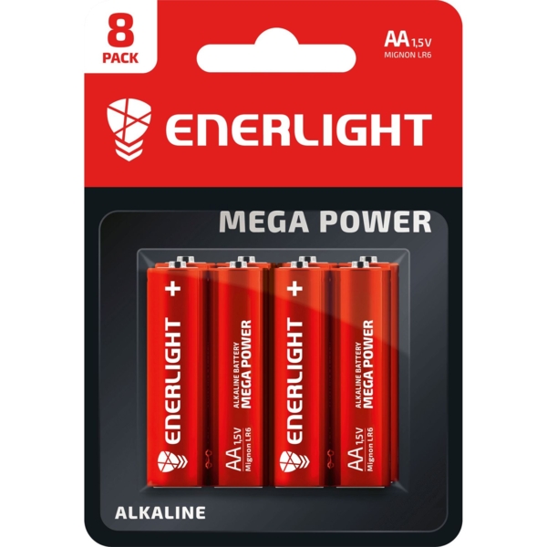 Батарейки Enerlight Mega Power AA, 8 шт. (90060108) - Pampik