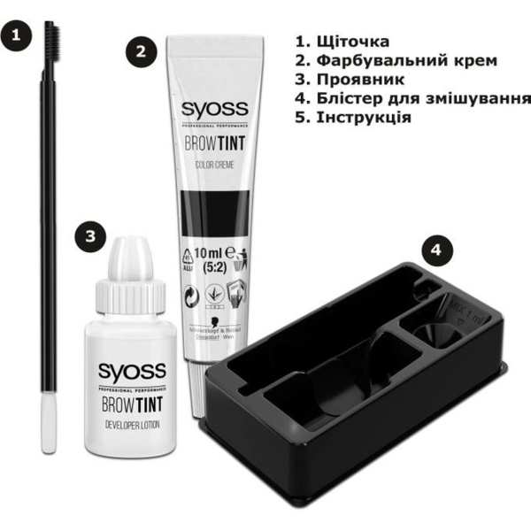 Стійка фарба для брів Syoss Brow Tint 5-1, світло-каштановий, 17 мл - Pampik - 8
