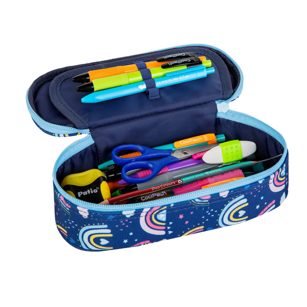 Пенал на молнии CoolPack Campus, с органайзером, 23x9x5 см, синий (E62598) - Pampik - 2