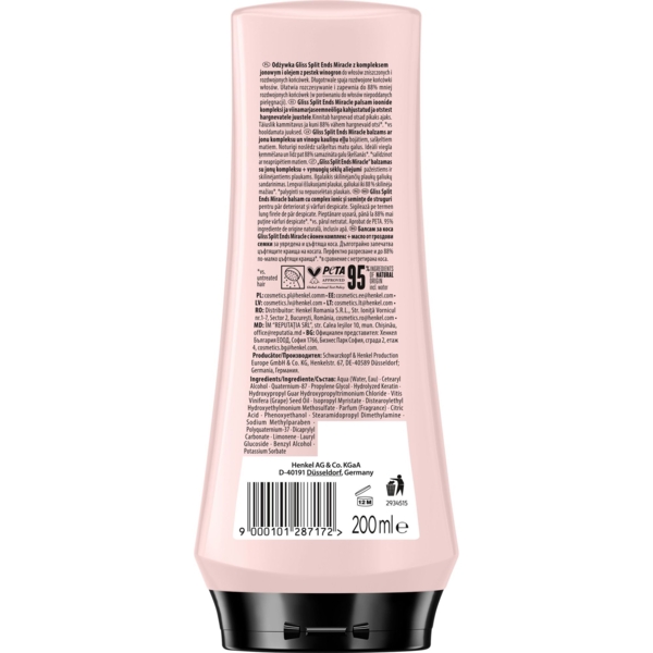 Бальзам Gliss Split Ends Miracle для поврежденных волос и секущихся кончиков, 200 мл - Pampik - 2