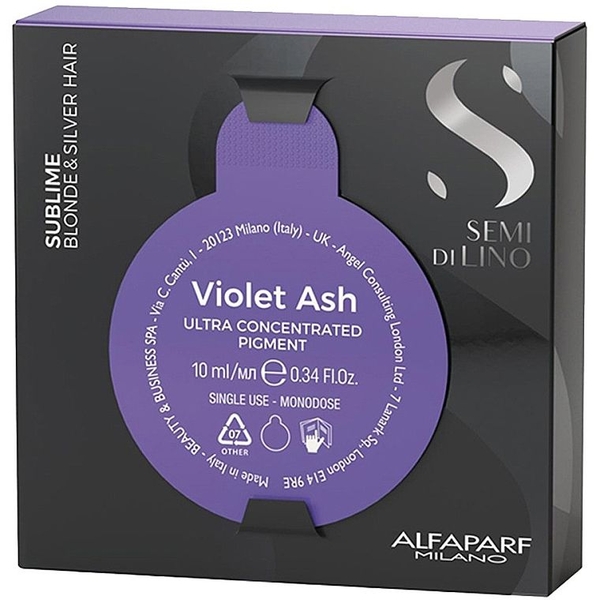 Пігмент для світлого волосся Alfaparf Milano Sublime Blonde&Silver Hair Ultra Concentrated Pigment Violet Ash, 10 мл - Pampik