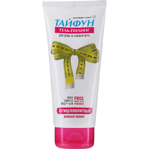 Гель для душу ФітоБіоТехнології Тайфун Ніжний пілінг антицелюлітний, 200 мл - Pampik