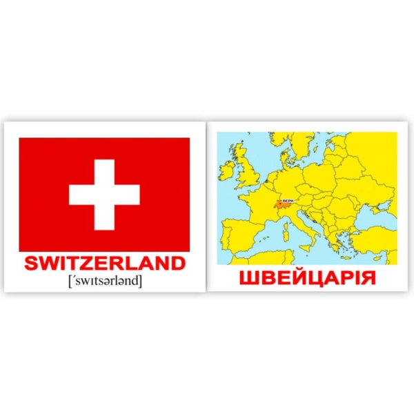 Набір карток Вундеркінд з пелюшок Країни/Прапори/Столиці/Countries.Flags.Capitals, укр.-англ. мова, 40 шт. - Pampik - 3