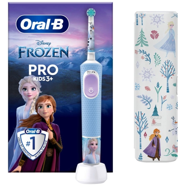 Електрична зубна щітка Oral-B Pro Kids Frozen з футляром - Pampik