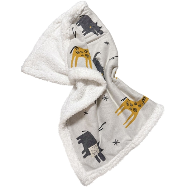 Дитяча ковдра Kaiser Зоо зима, 100х80 см, біло-сірий (65219) - Pampik - 4