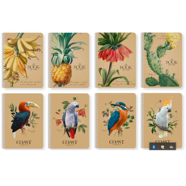 Блокнот для записів Student Банани на гілці, А6, в клітинку, спіраль, 80 аркушів (A6-SC-080-6086K) - Pampik - 2