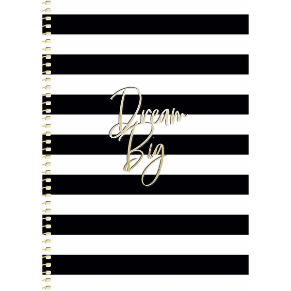 Зошит для записів Genius А5, в клітинку, спіраль, 80 л., Смужки чорно-білі (B5-SC-080-6084K) - Pampik