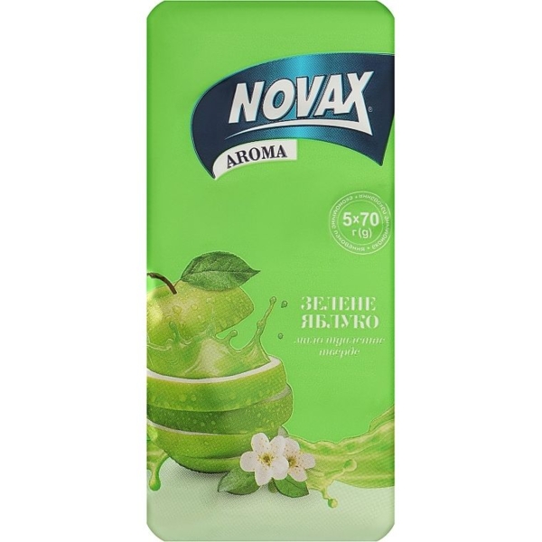 Туалетне мило Novax Aroma Зелене яблуко 350 г (5 шт. х 70 г) - Pampik
