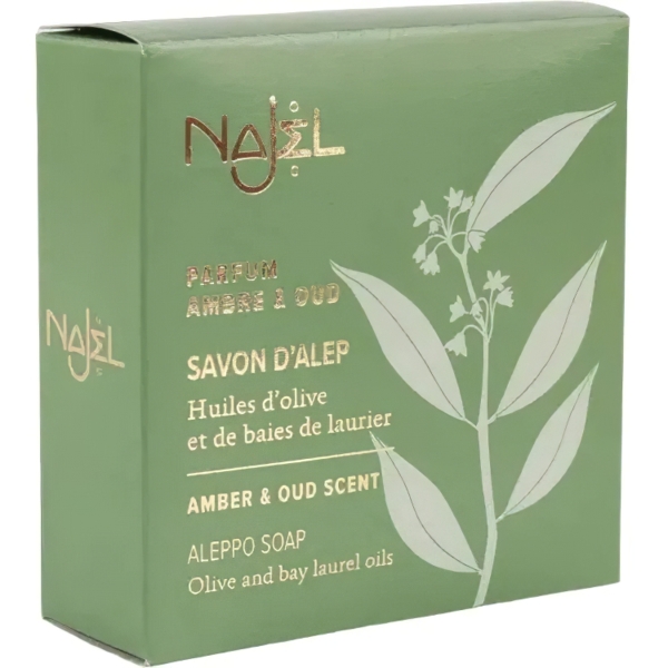 Алеппське мило Najel Aleppo Soap Amber & Oud Scent з амброю та удом, 150 г - Pampik