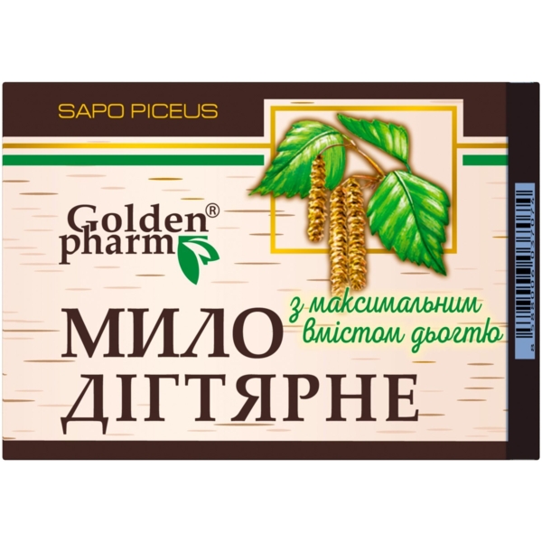 Мыло дегтярное Golden Pharm, 70 г - Pampik