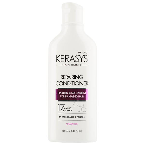 Восстанавливающий кондиционер Kerasys Hair Clinic Protein Care System Argan Oil, 180 мл - Pampik