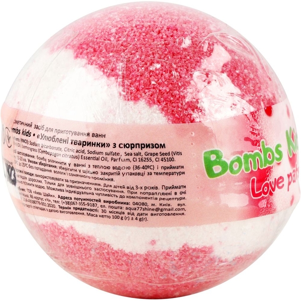 Бомбочка для ванн Rainbow Crazy Bombs Kids Улюблені тварини, 100 г - Pampik - 2