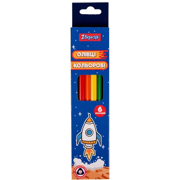Карандаши цветные 1 Вересня Space, 6 цветов (290709) - Pampik