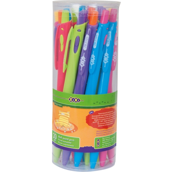 Ручка кулькова ZiBi Kids Line автоматична 0.7мм в асортименті 1 шт. (ZB.2101-01) - Pampik - 7