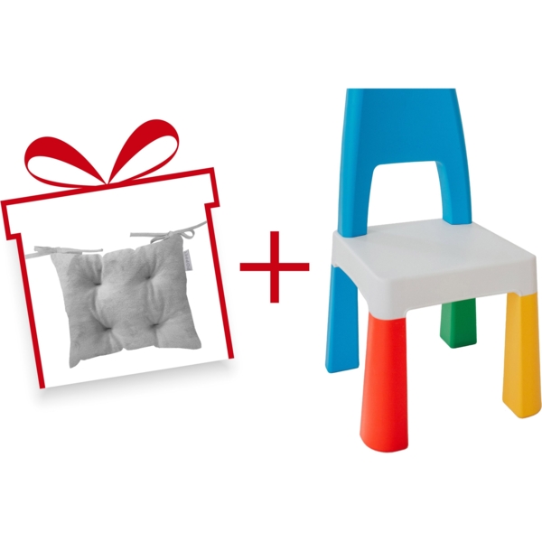 Комплект Poppet Color Blue: стул + подушка на стул 55x28x28 см (PP-003B-G) - Pampik