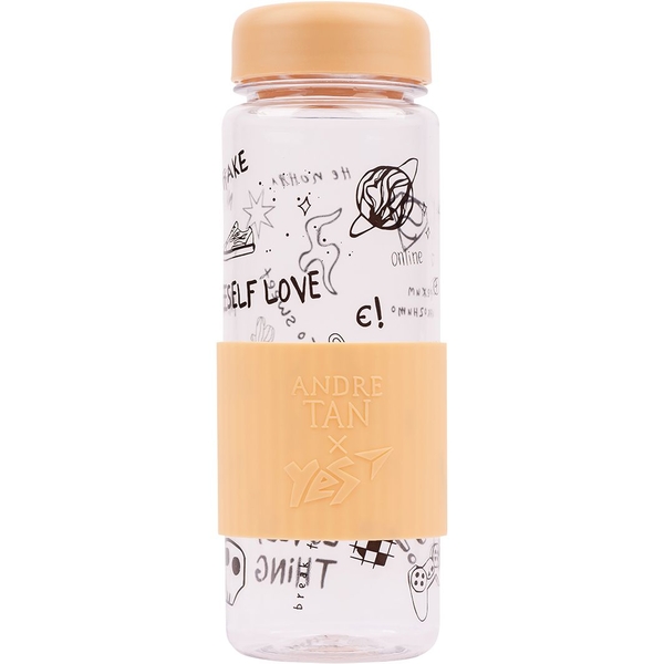 Бутылка для воды Yes by Andre Tan Light, 500 мл, белая с бежевым (707372) - Pampik