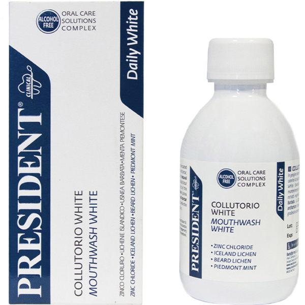 Ополіскувач для ротової порожнини President White Plus, 200 мл - Pampik