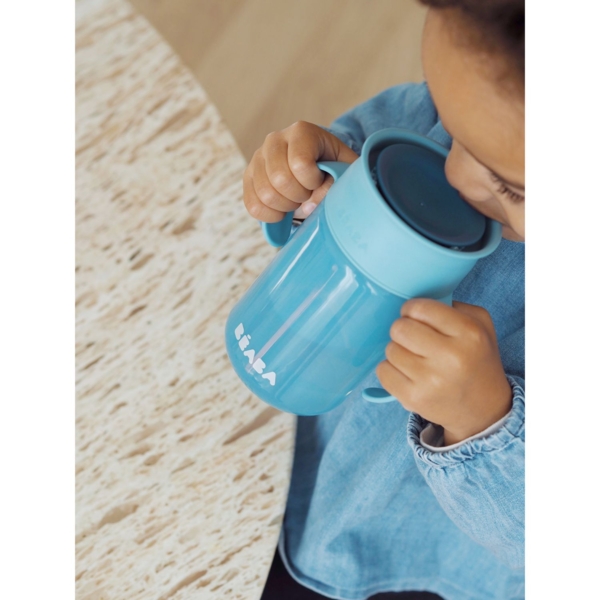 Поїльник-непроливайка Beaba 360°, блакитний, 340 мл (913572) - Pampik - 11
