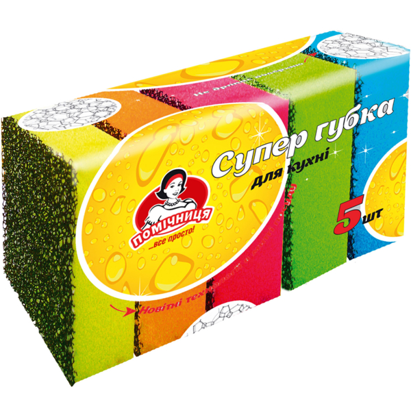 Губки кухонные Помічниця Супер губка, 5 шт. - Pampik