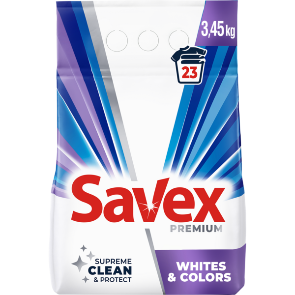 Пральний порошок Savex Premium Whites&Colors, 3.45 кг - Pampik
