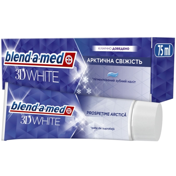 Зубна паста Blend-a-med 3D White Арктична Свіжість, 75 мл - Pampik