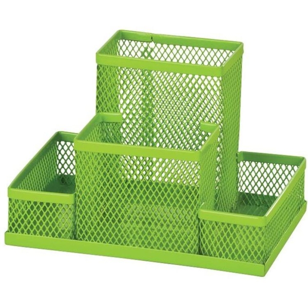Підставка-органайзер для канцелярського приладдя ZiBi 4 відділення 15x10x10 см салатова (ZB.3116-15) - Pampik