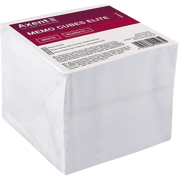 Бумага для заметок Axent Elite White 90х90х70 мм непроклеенная (8008-A) - Pampik