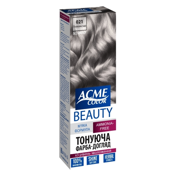 Гель-краска для волос Acme Color Beauty оттенок 21, пепельный, 69 г - Pampik
