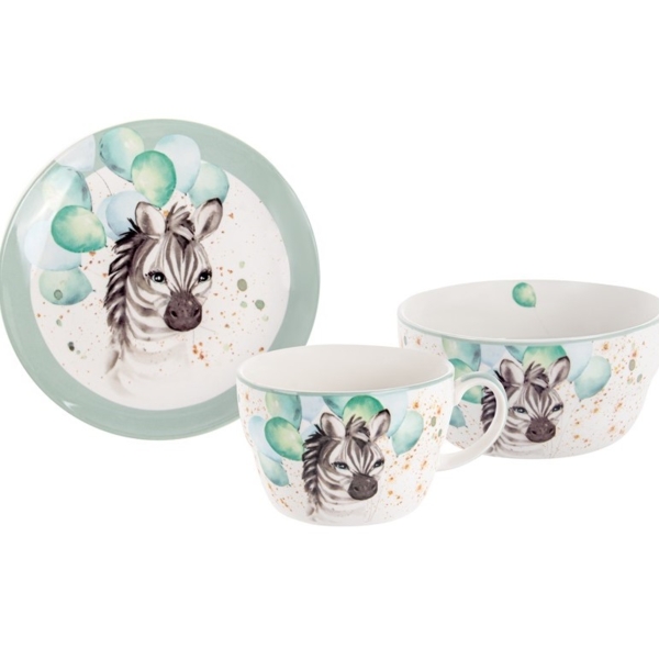 Столовий набір Lefard Зебра, дитячий, зелений з білим (924-717) - Pampik