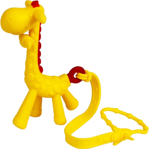 Прорезыватель силиконовый Baby Team Жирафик, с держателем - Pampik