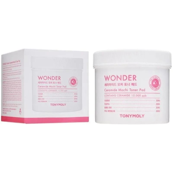 Пады увлажняющие для лица Tony Moly Wonder Ceramide Mochi Toner Pad, 70 шт. - Pampik