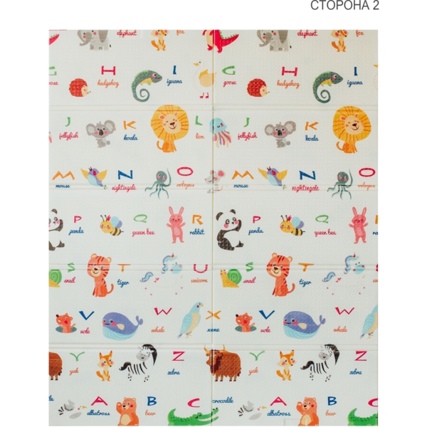 Детский двухсторонний складной коврик Poppet Тигренок в лесу и Мир животных, 180х150x1 см (PP020-150) - Pampik - 3