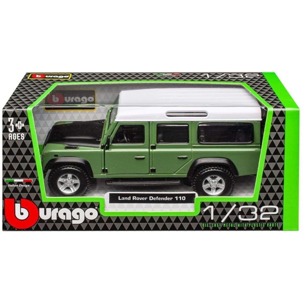 Автомодель Bburago Land Rover Defender 110 1:32 зеленый (18-43029) - Pampik - 4